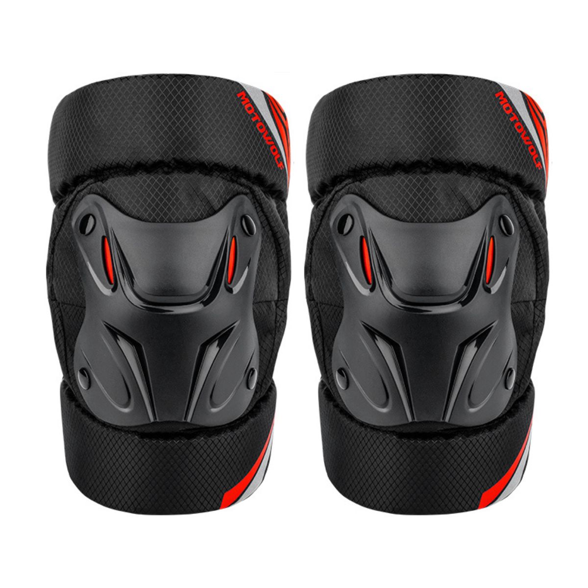 RODILLERAS CORTAS PARA MOTOCICLISMO MOTOWOLF 1010 BLAK-RED - 1
