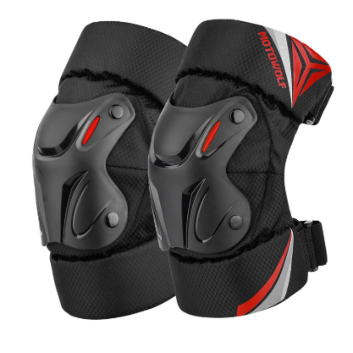 RODILLERAS CORTAS PARA MOTOCICLISMO MOTOWOLF 1010 BLAK-RED - 2
