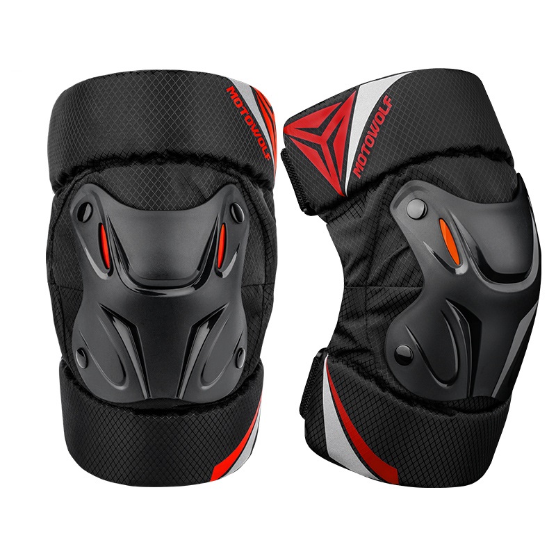 RODILLERAS CORTAS PARA MOTOCICLISMO MOTOWOLF 1010 BLAK-RED - 3
