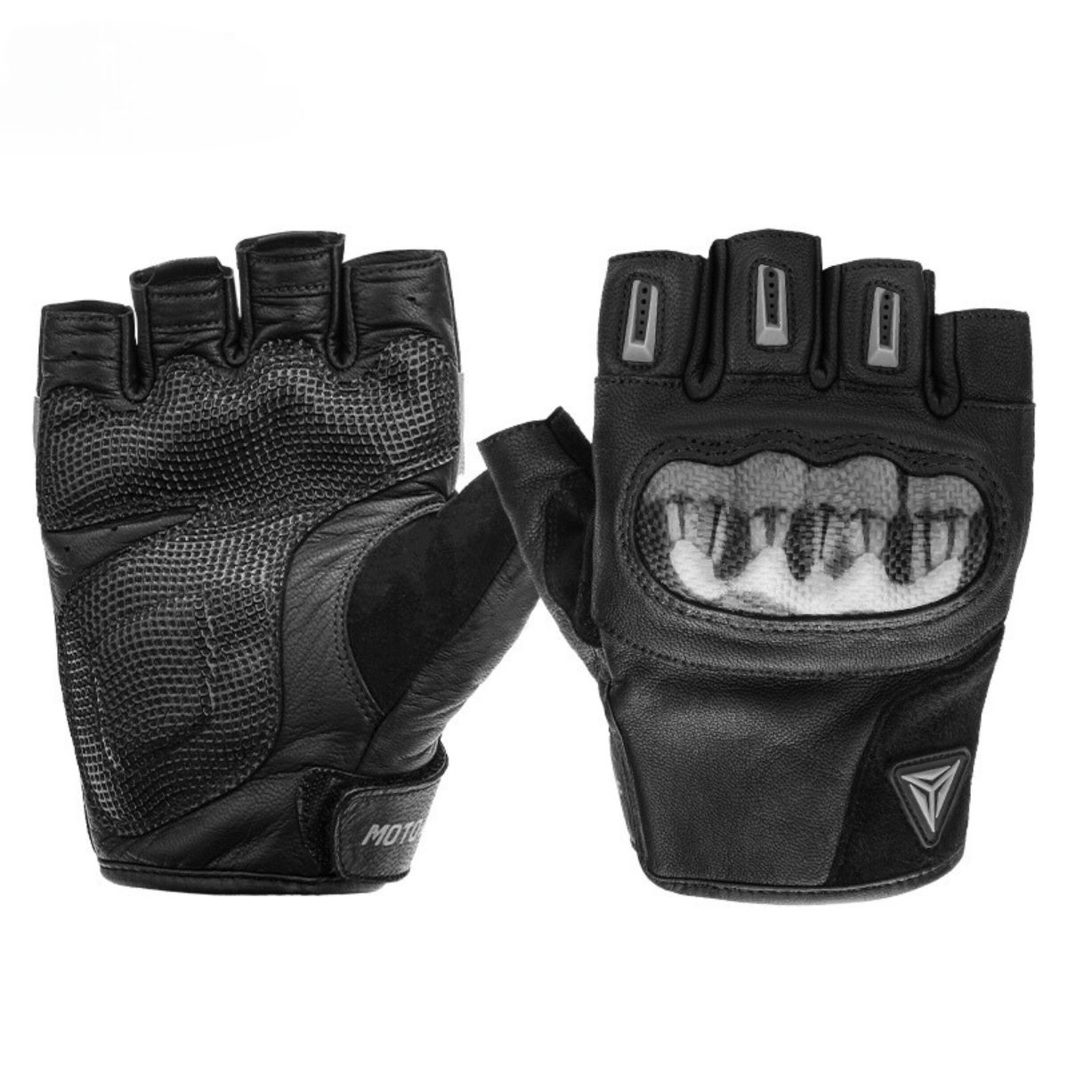 GUANTES MEDIO DEDO PARA MOTO MOTOWOLF 0331 - NEGRO - 1
