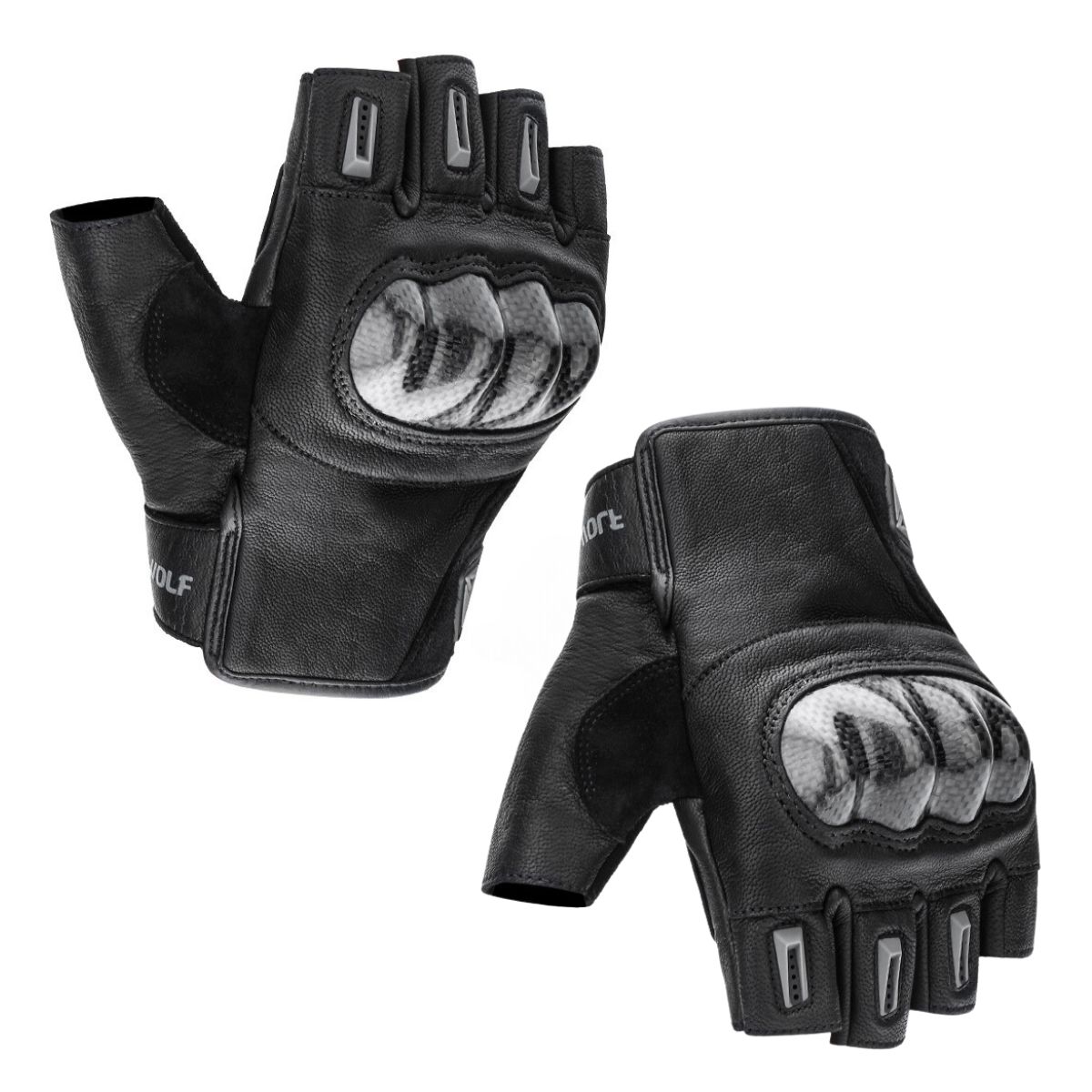 GUANTES MEDIO DEDO PARA MOTO MOTOWOLF 0331 - NEGRO - 3