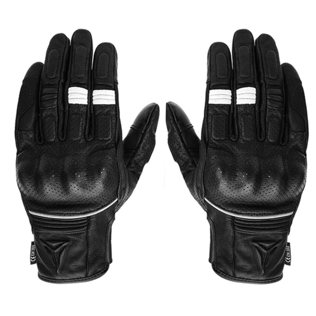 GUANTES PARA MOTOCICLISMO DE CUERO PERFORADO MOTOWOLF MDL0329 - NEGRO - 2
