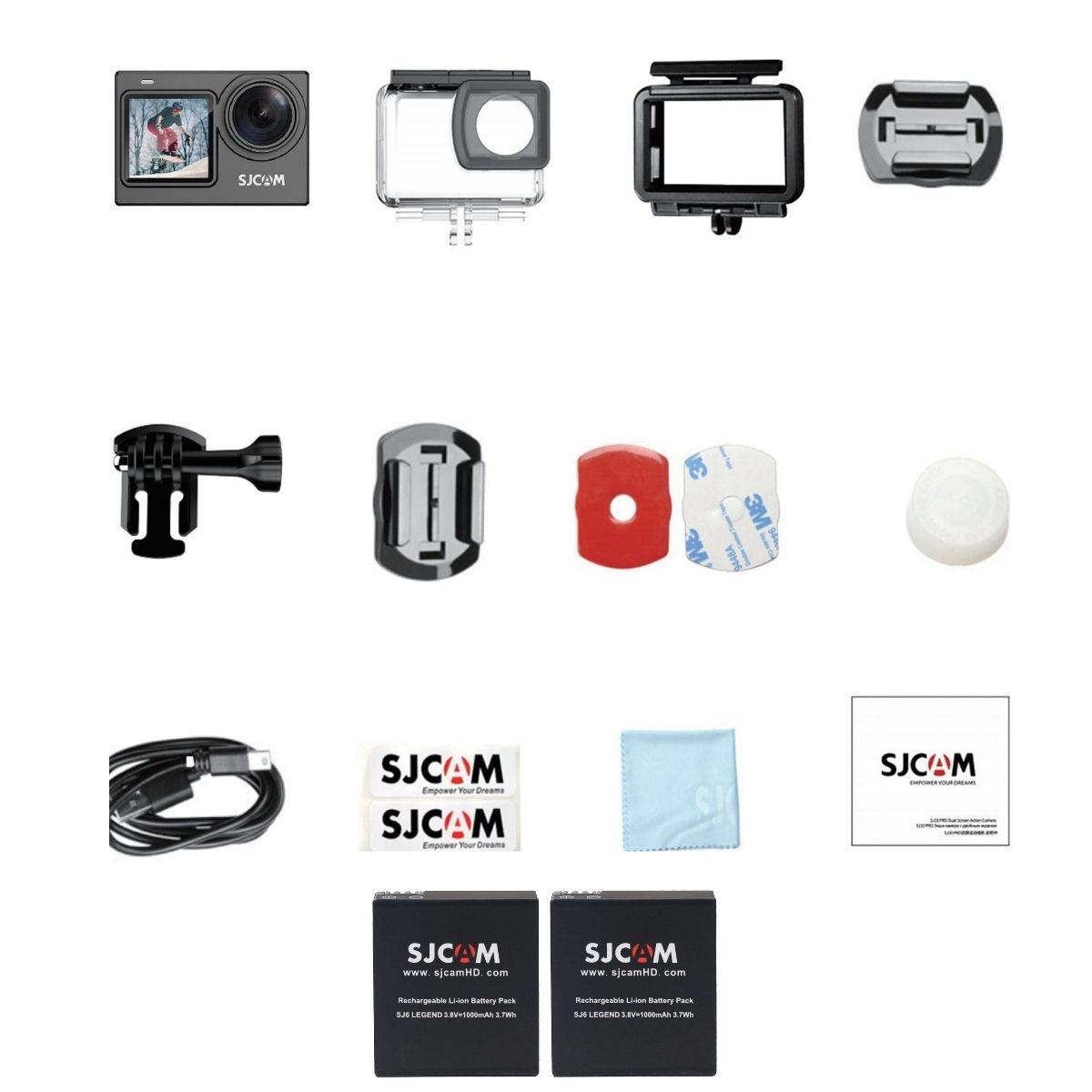 PACK CÁMARA DEPORTIVA SJCAM SJ6 PRO 24MP 4K 60 FPS DOBLE PANTALLA ESTABILIZADOR MÁS 2 BATERÍAS - 7