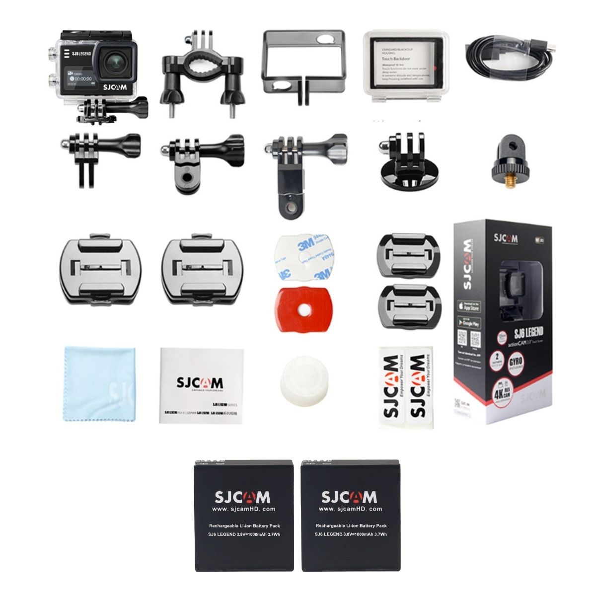 PACK CÁMARA DEPORTIVA SJCAM SJ6 LEGEND 4K WIFI ESTABILIZADOR GIROSCÓPICO MÁS 2 BÁTERÍAS - 6