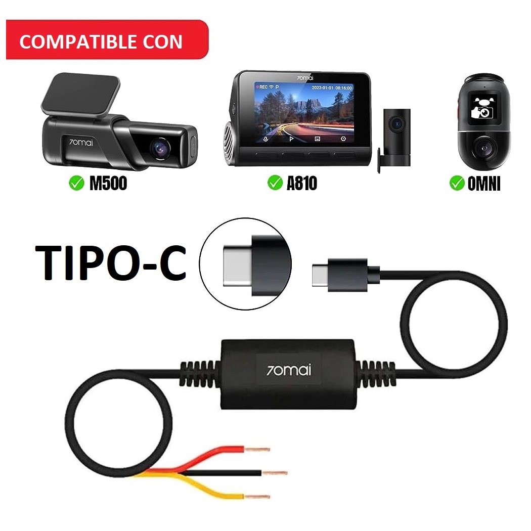 KIT DE CABLEADO 70MAI ENERGÍA UP03 PARA CÁMARAS DE AUTO M500 Y X200 OMNI - 6
