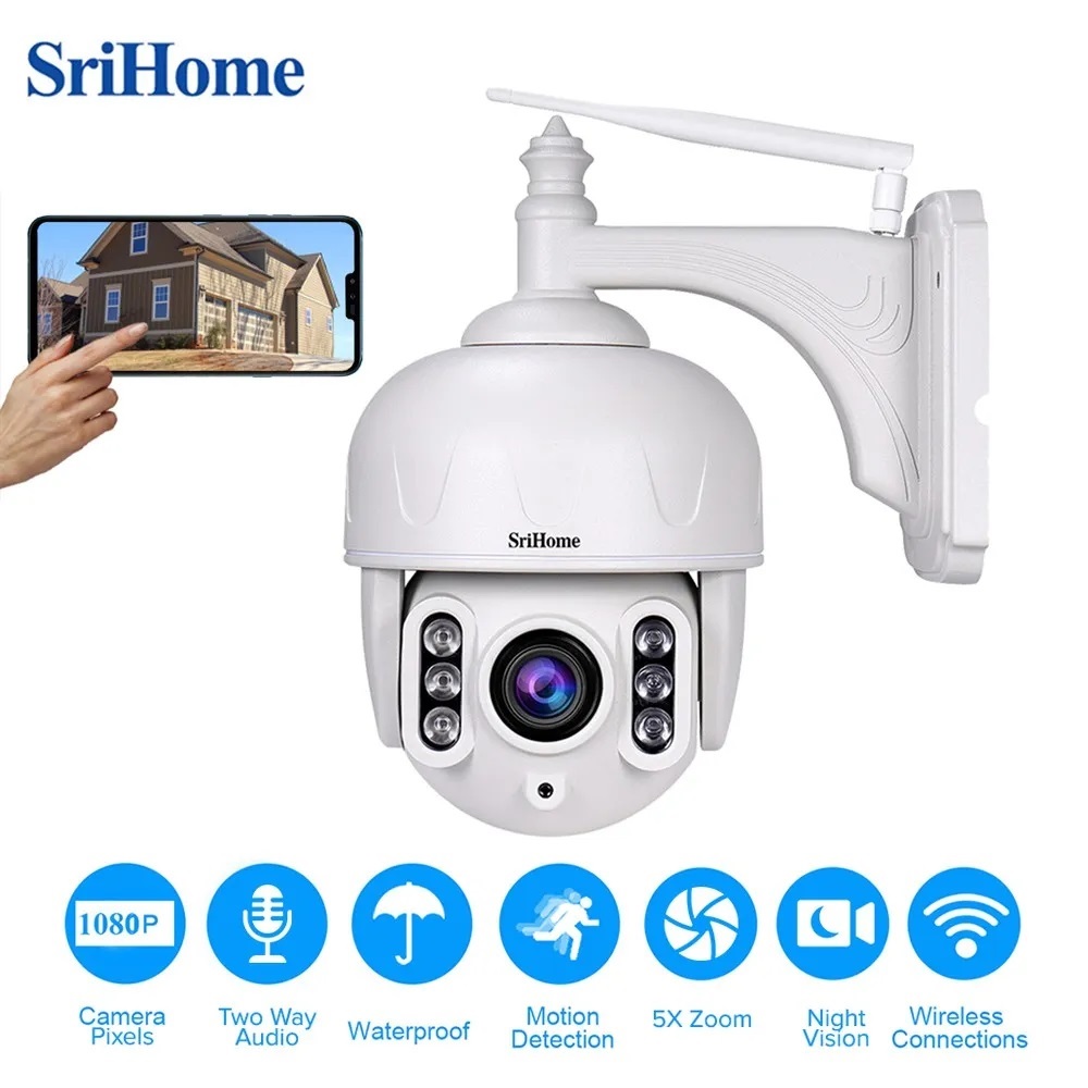 CÁMARA SRIHOME IP SH028D WIFI EXTERIOR 5X ZOOM, 5MP 1920P, WIFI 5G H.265 - 2