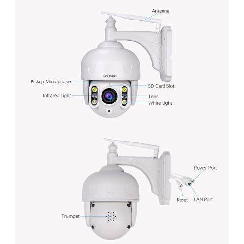 CÁMARA SRIHOME IP SH028D WIFI EXTERIOR 5X ZOOM, 5MP 1920P, WIFI 5G H.265 - 6