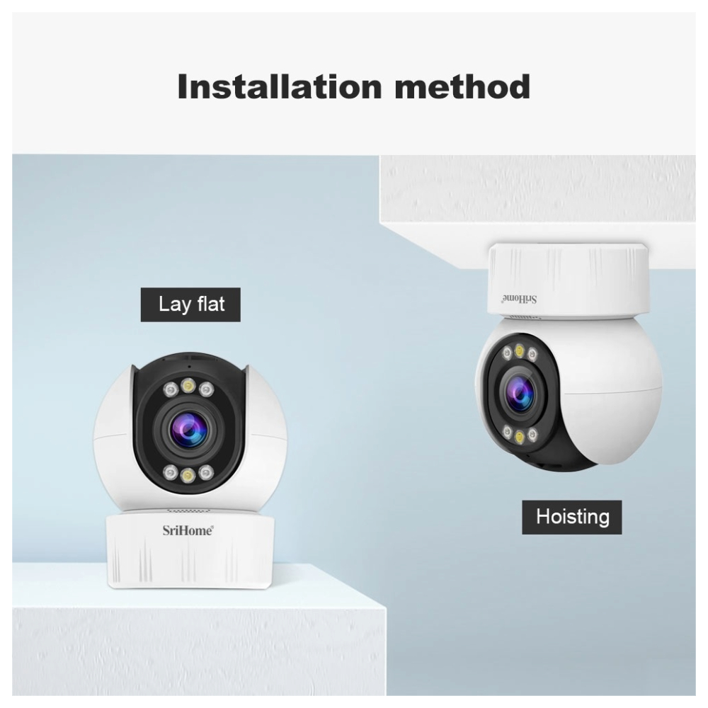 CÁMARA SRIHOME IP WIFI 5G SH046 4MP 1440P H.265, 5X ZOOM, - 6