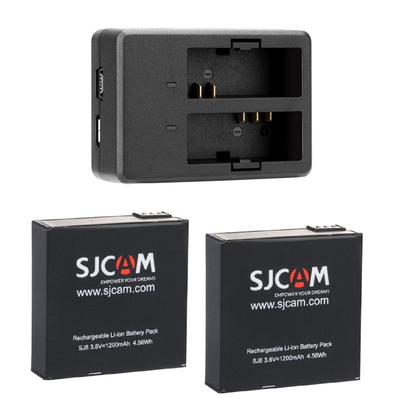 CARGADOR DUAL + 2 BATERIAS DE CÁMARAS SJCAM SJ8 - 4