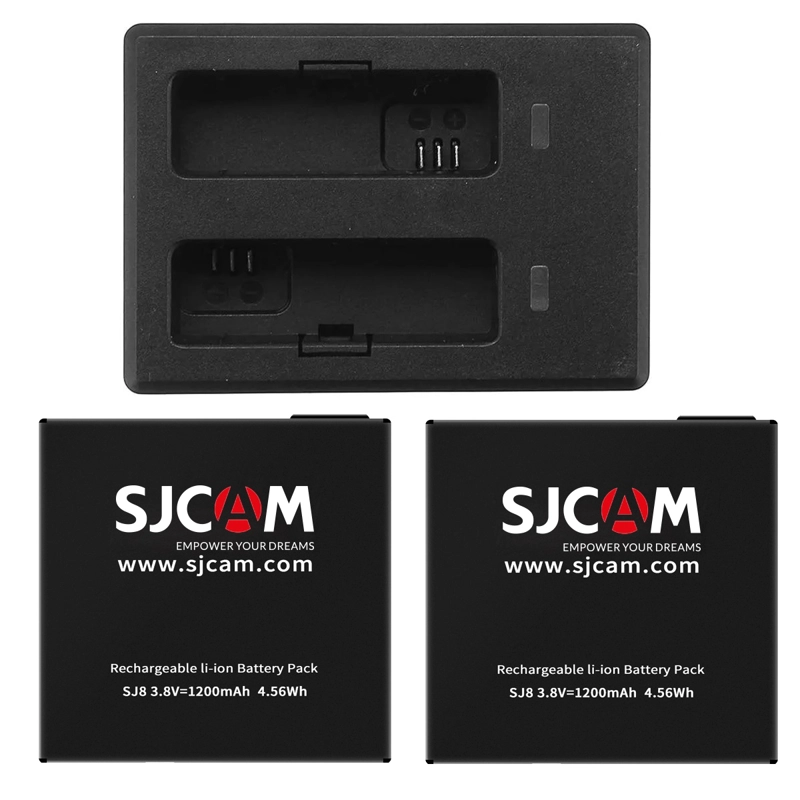 CARGADOR DUAL + 2 BATERIAS DE CÁMARAS SJCAM SJ8 - 5