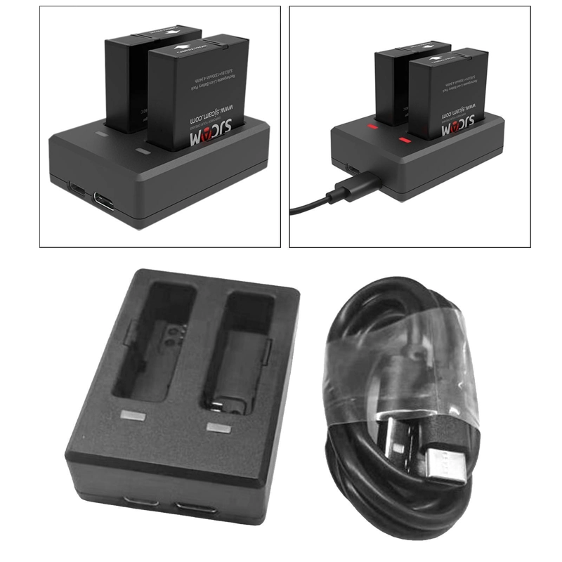 CARGADOR DUAL + 2 BATERIAS DE CÁMARAS SJCAM SJ8 - 6