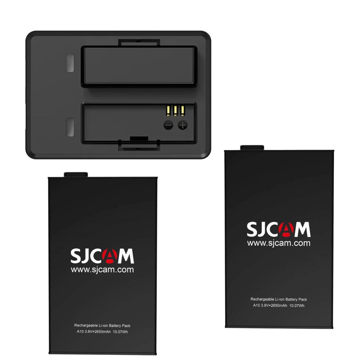 PACK CARGADOR DUAL + 2 BATERÍAS DE CÁMARAS SJCAM A10 Y A20 - 3