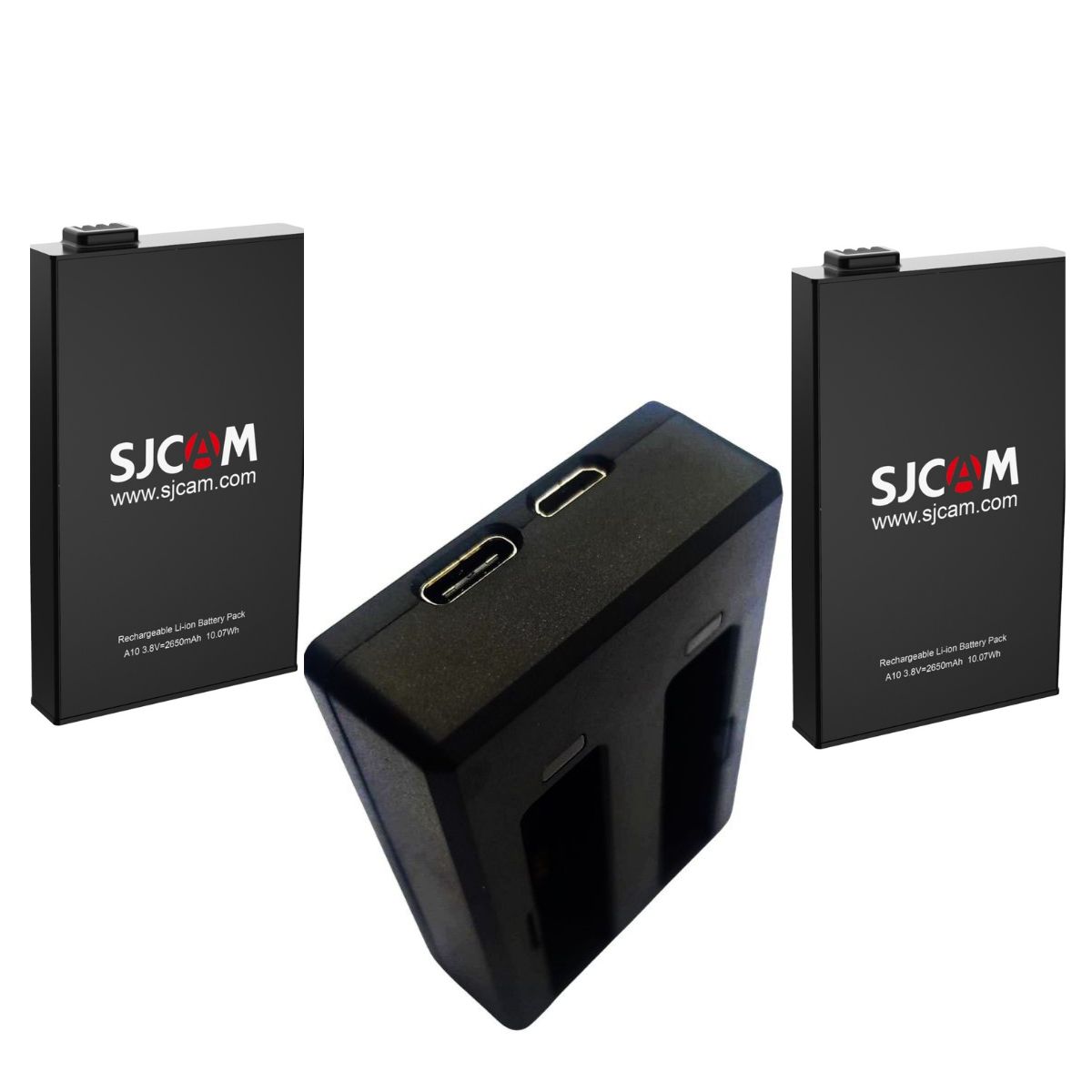 PACK CARGADOR DUAL + 2 BATERÍAS DE CÁMARAS SJCAM A10 Y A20 - 4