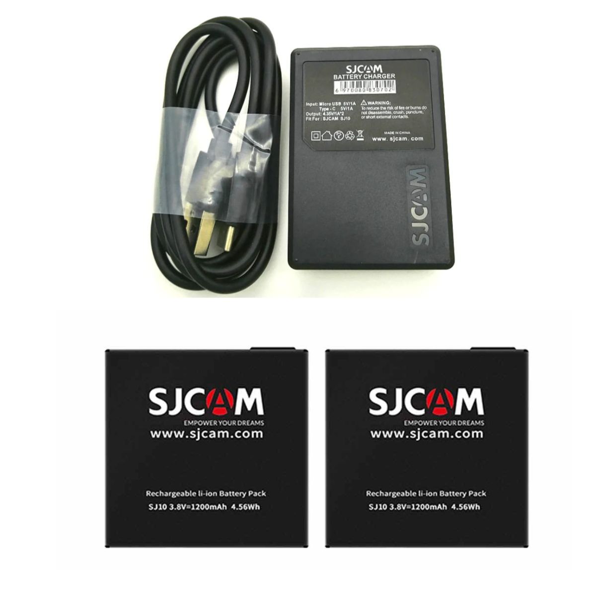 PACK CARGADOR DUAL + 2 BATERÍAS DE CÁMARAS SJCAM SJ10 Y SJ11 - 2