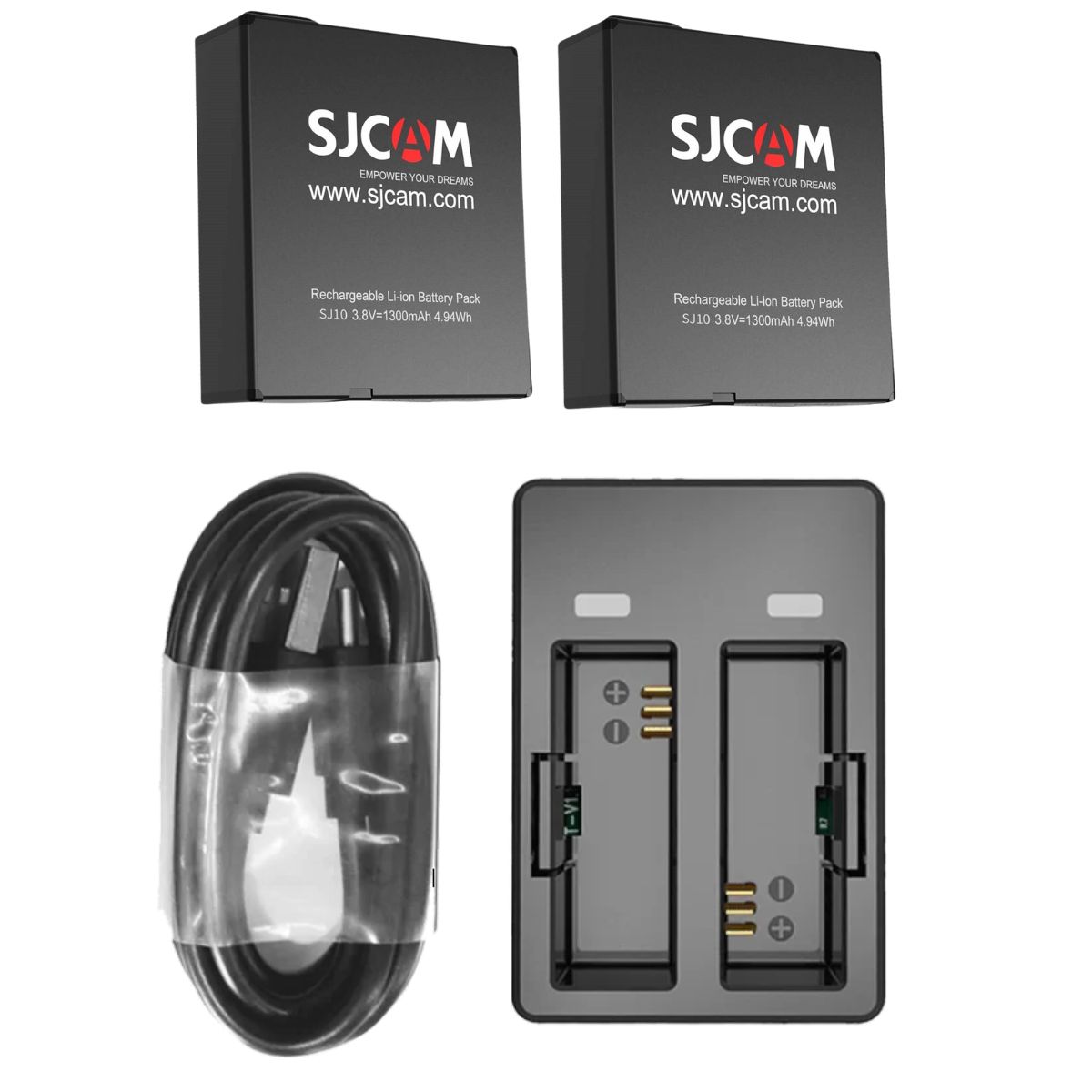 PACK CARGADOR DUAL + 2 BATERÍAS DE CÁMARAS SJCAM SJ10 Y SJ11 - 5
