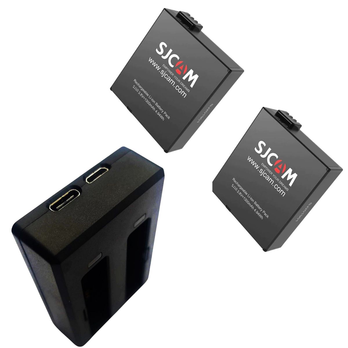 PACK CARGADOR DUAL + 2 BATERÍAS DE CÁMARAS SJCAM SJ10 Y SJ11 - 7