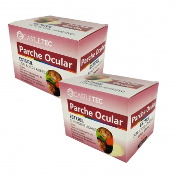 PACK 2 CAJAS DE PARCHE OCULAR CASTLETEC TOTAL INFANTIL 100 UNIDADES COLOR BLANCO - 1