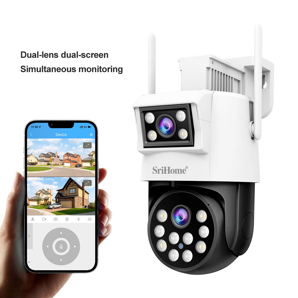CÁMARA IP SRIHOME SH048 DOBLE LENTE 2MP + 2MP 1080P IP66 - 2