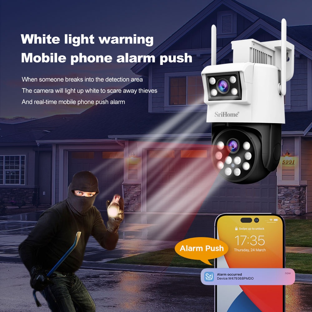 CÁMARA IP SRIHOME SH048 DOBLE LENTE 2MP + 2MP 1080P IP66 - 7