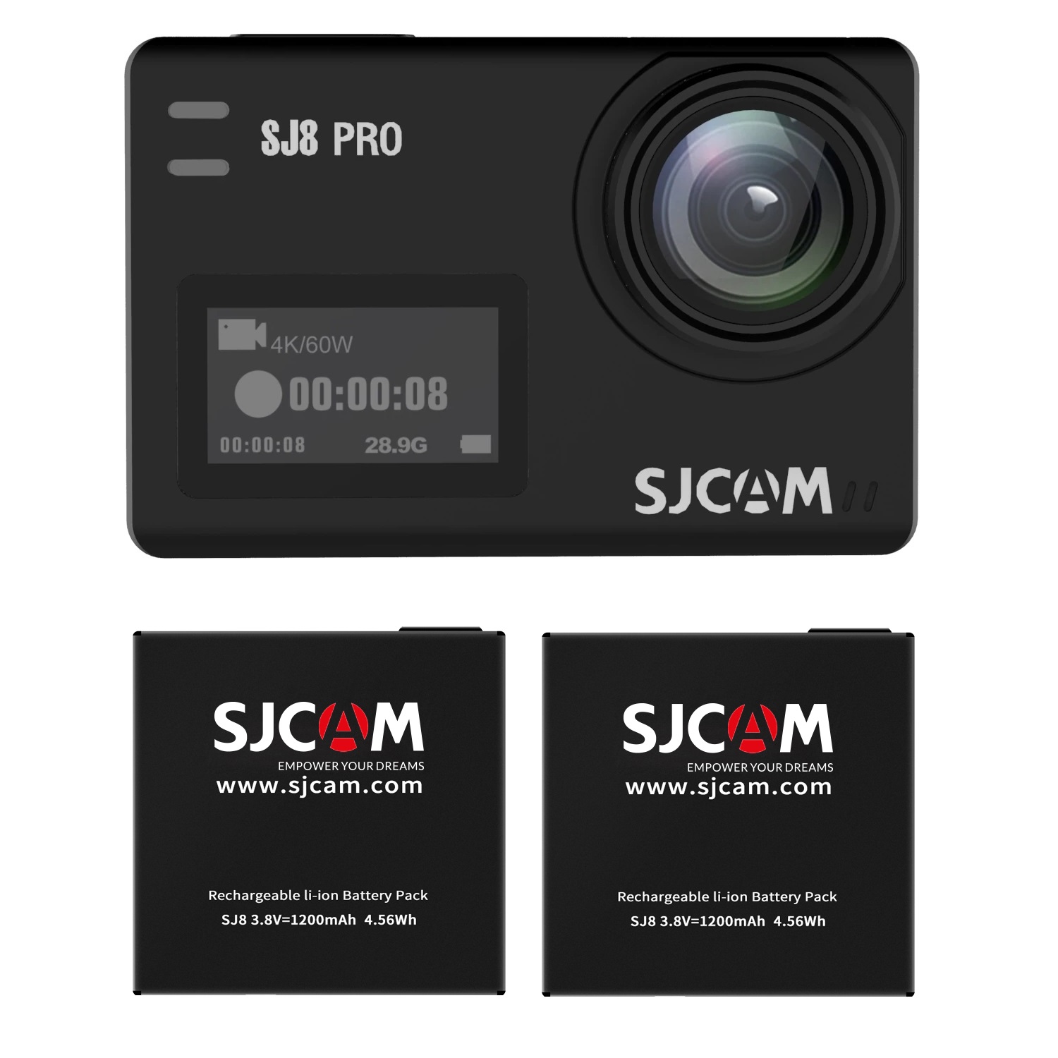 CÁMARA DE ACCION SJCAM SJ8 PRO DUAL 4K 60FPS ESTABILIZADOR 2 BATERIAS - 1