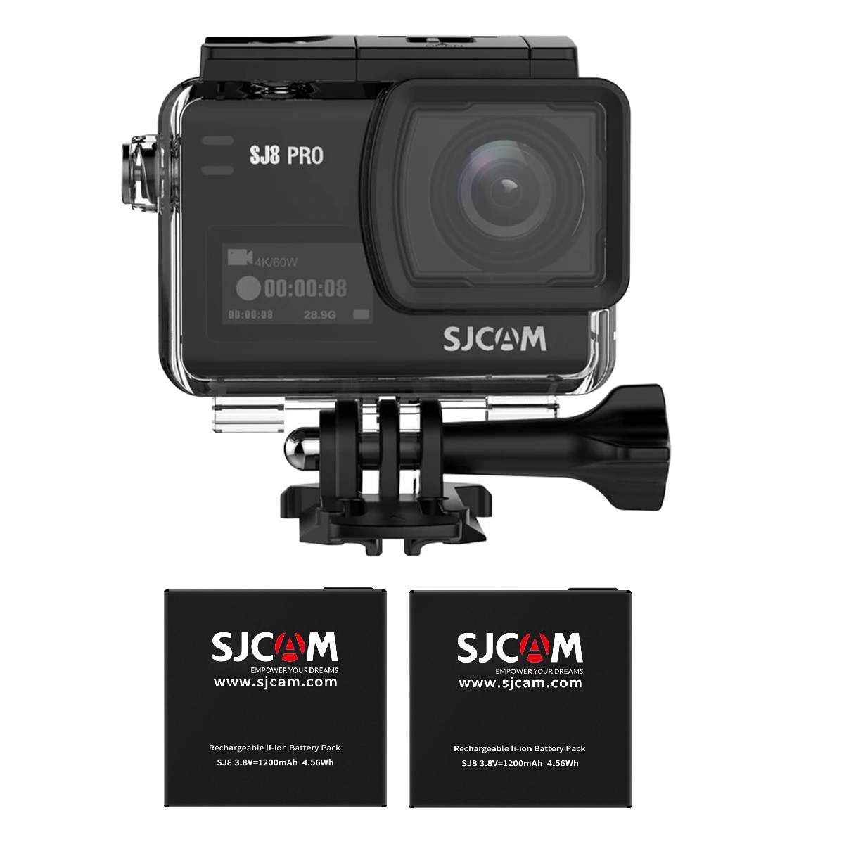 CÁMARA DE ACCION SJCAM SJ8 PRO DUAL 4K 60FPS ESTABILIZADOR 2 BATERIAS - 2