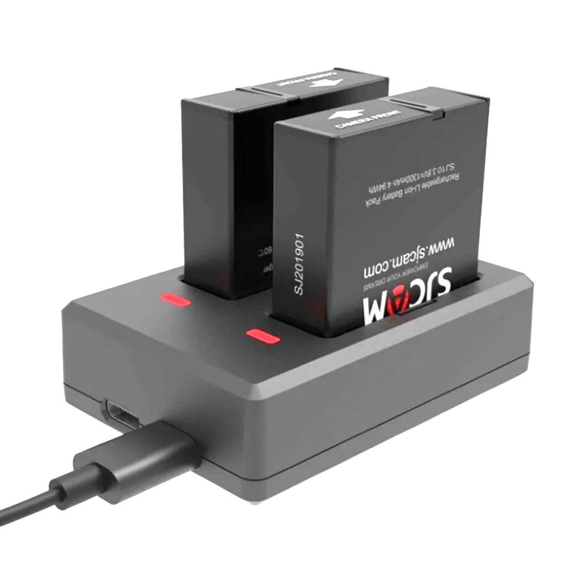 PACK CARGADOR DE BATERÍAS DUAL Y 2 BATERÍAS PARA CÁMARAS SJCAM SJ10 Y SJ11 - 1