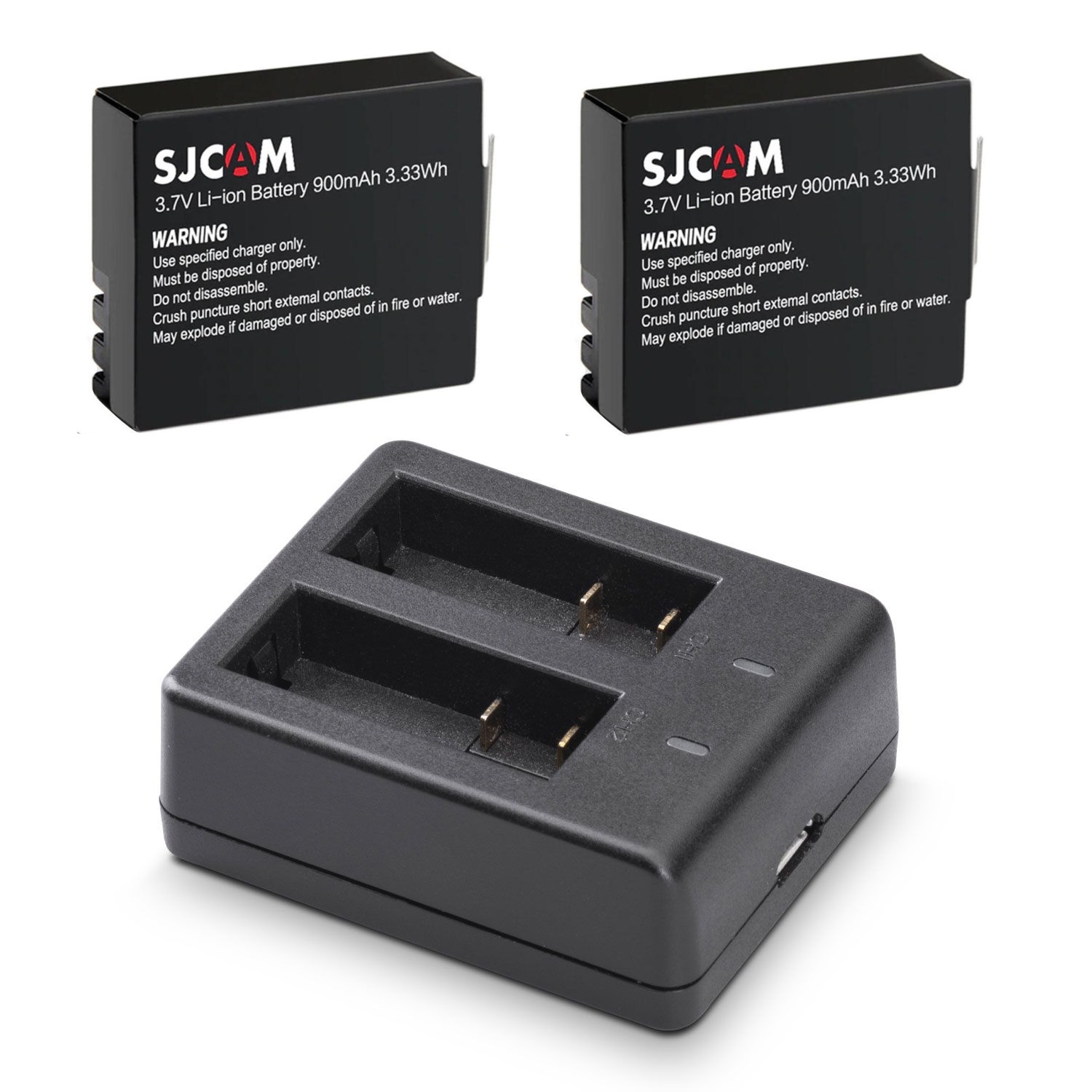 CARGADOR DE BATERÍAS DUAL PARA CÁMARAS DE ACCIÓN + 2 BATERIAS SJCAM 900MAH - 2