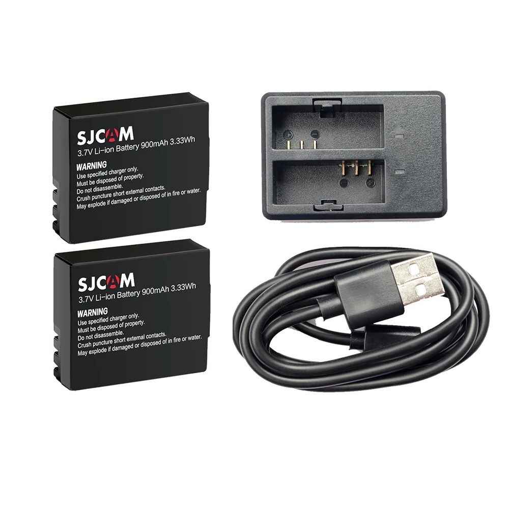 CARGADOR DE BATERÍAS DUAL PARA CÁMARAS DE ACCIÓN + 2 BATERIAS SJCAM 900MAH - 3