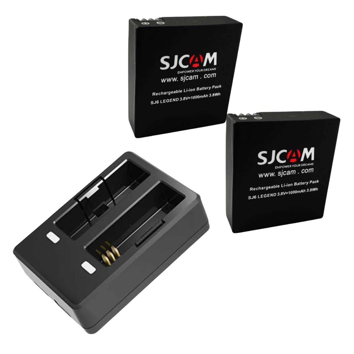 PACK CARGADOR DE BATERÍAS DUAL Y 2 BATERIAS PARA CÁMARAS SJCAM SJ6 LEGEND Y SJ6 PRO - 3