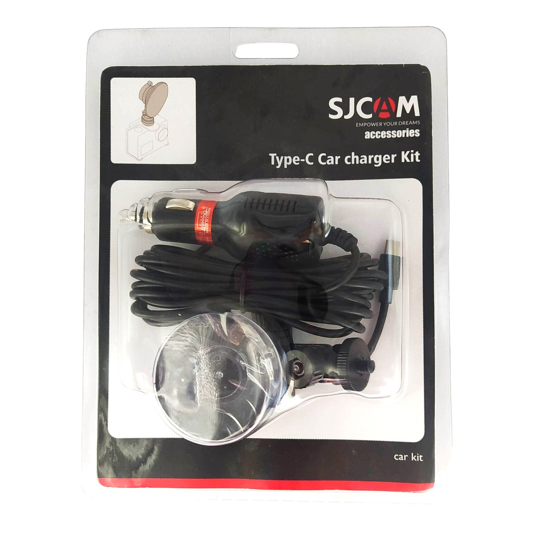 CARGADOR AUTO SJCAM TIPO C Y SOPORTE VENTOSA - 3
