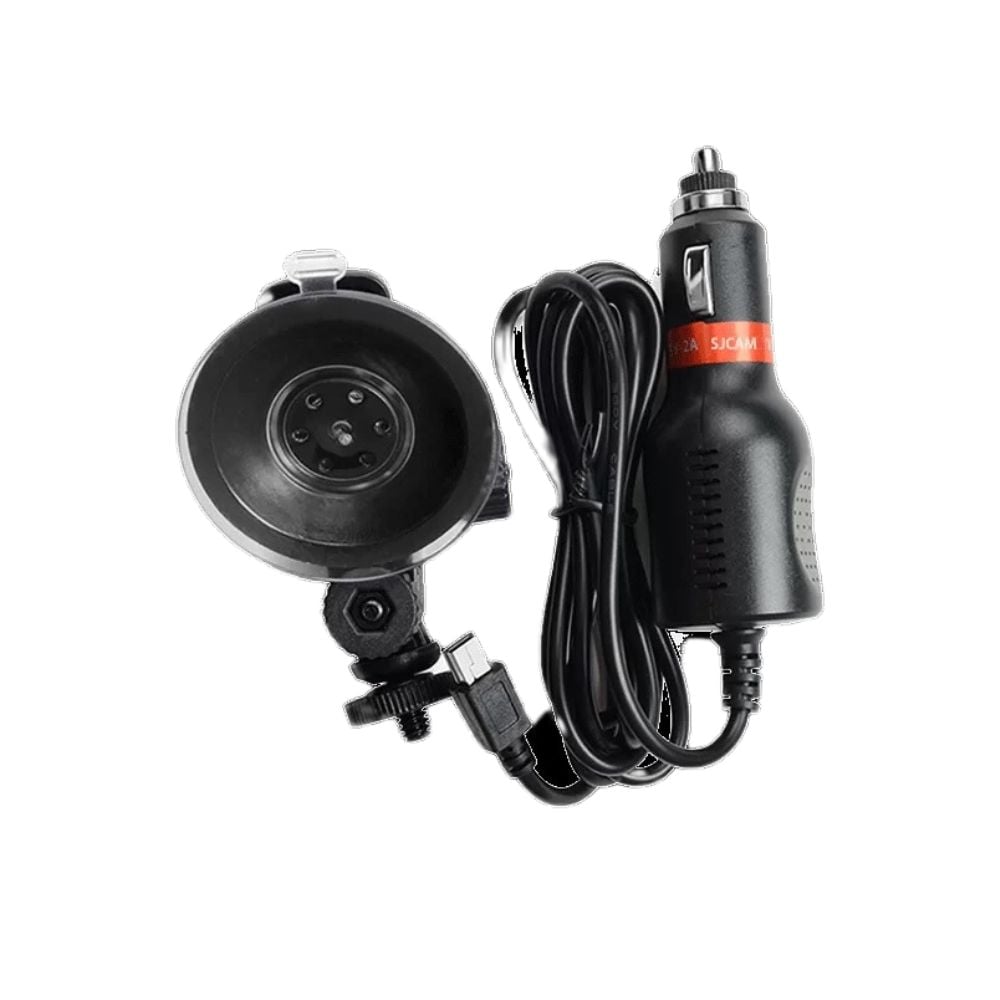 SOPORTE VENTOSA Y CARGADOR AUTO SJCAM PARA CAMARAS DEPORTIVAS MICRO USB - 1