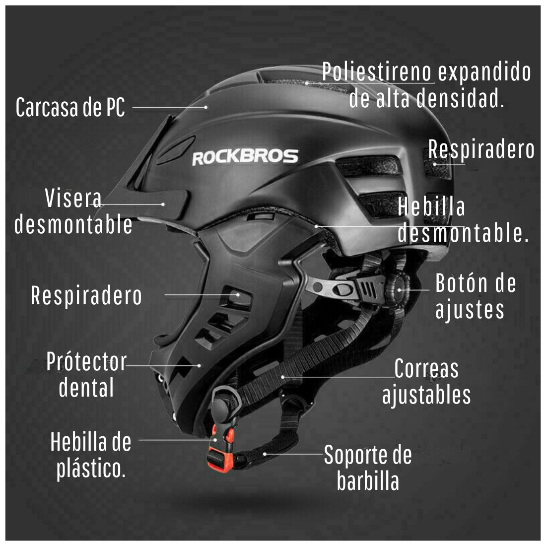 CASCO CICLISMO MOTOWOLF TS-018 INFANTIL ROCKBROS TT-018 - 7
