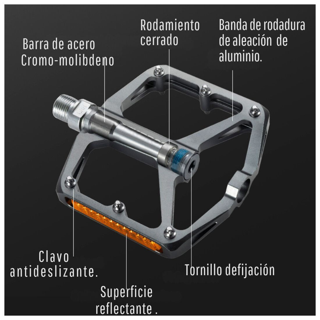PEDALES DE BICICLETA ROCKBROS K371 ALUMINIO - 7