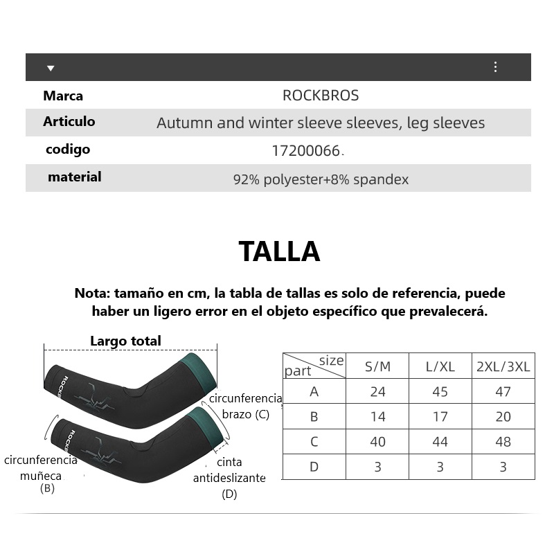 MANGAS CICLISMO UNISEX ROCKBROS XT066 DEPORTIVAS CALIDAS DE POLAR INVIERNO - 5