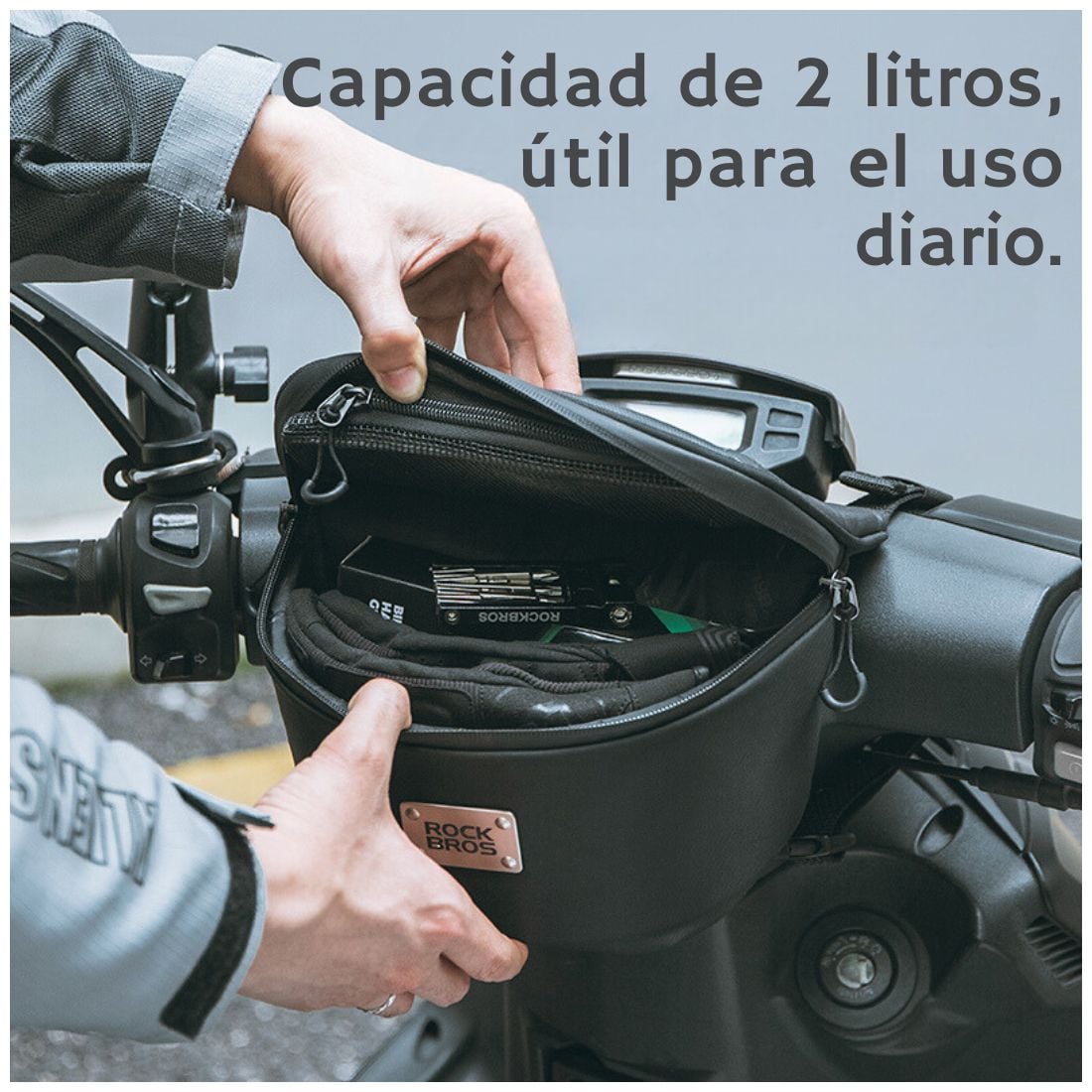 BOLSO DE MOTO ROCKBROS B113 TPU MANUBRIO SCOOTER - 5
