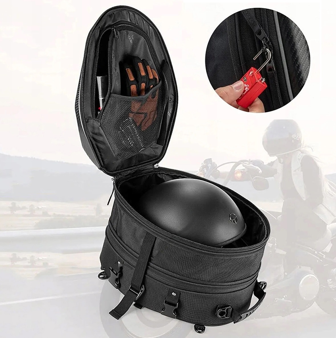MOCHILA ROCKBROS C48 EVA MALETA TOP CASE IMPERMEABLE PARA MOTOCICLETA - 6