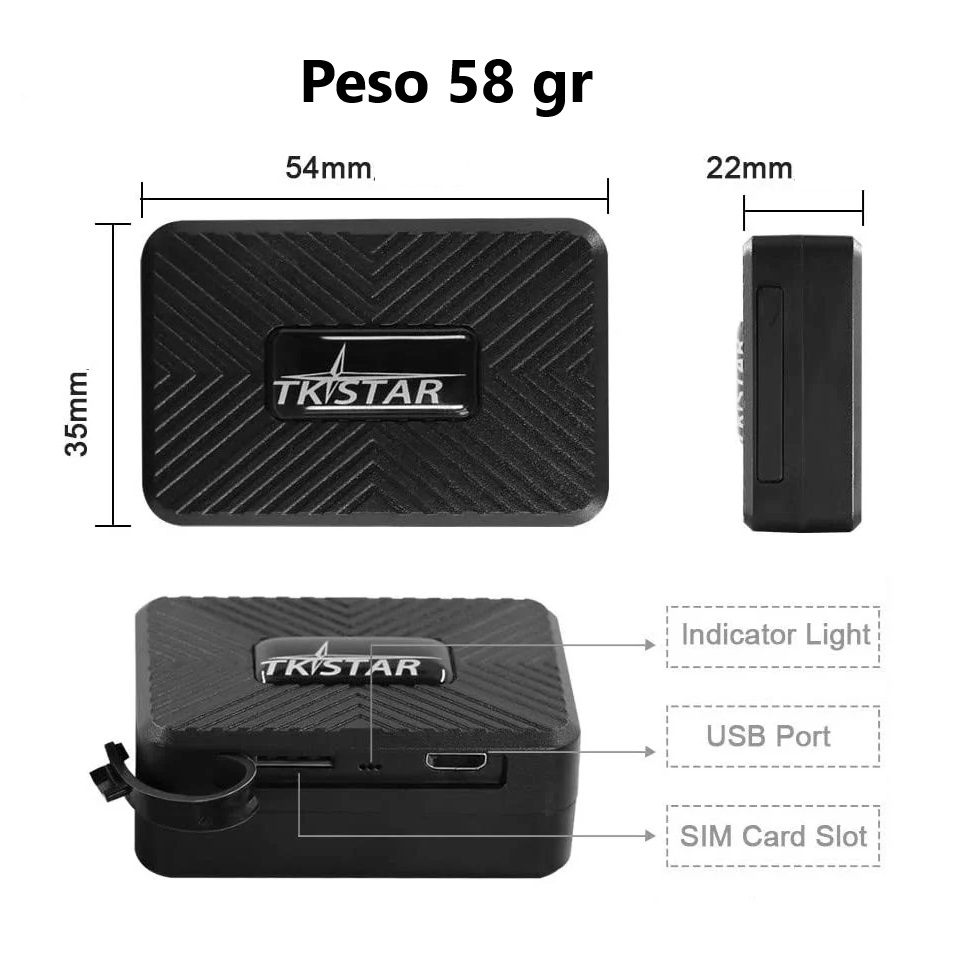 MINI RASTREADOR GPS MAGNÉTICO RECARGABLE DE 1500MAH TKSTAR TK913 4G CONFIGURADO CON SIM - 8