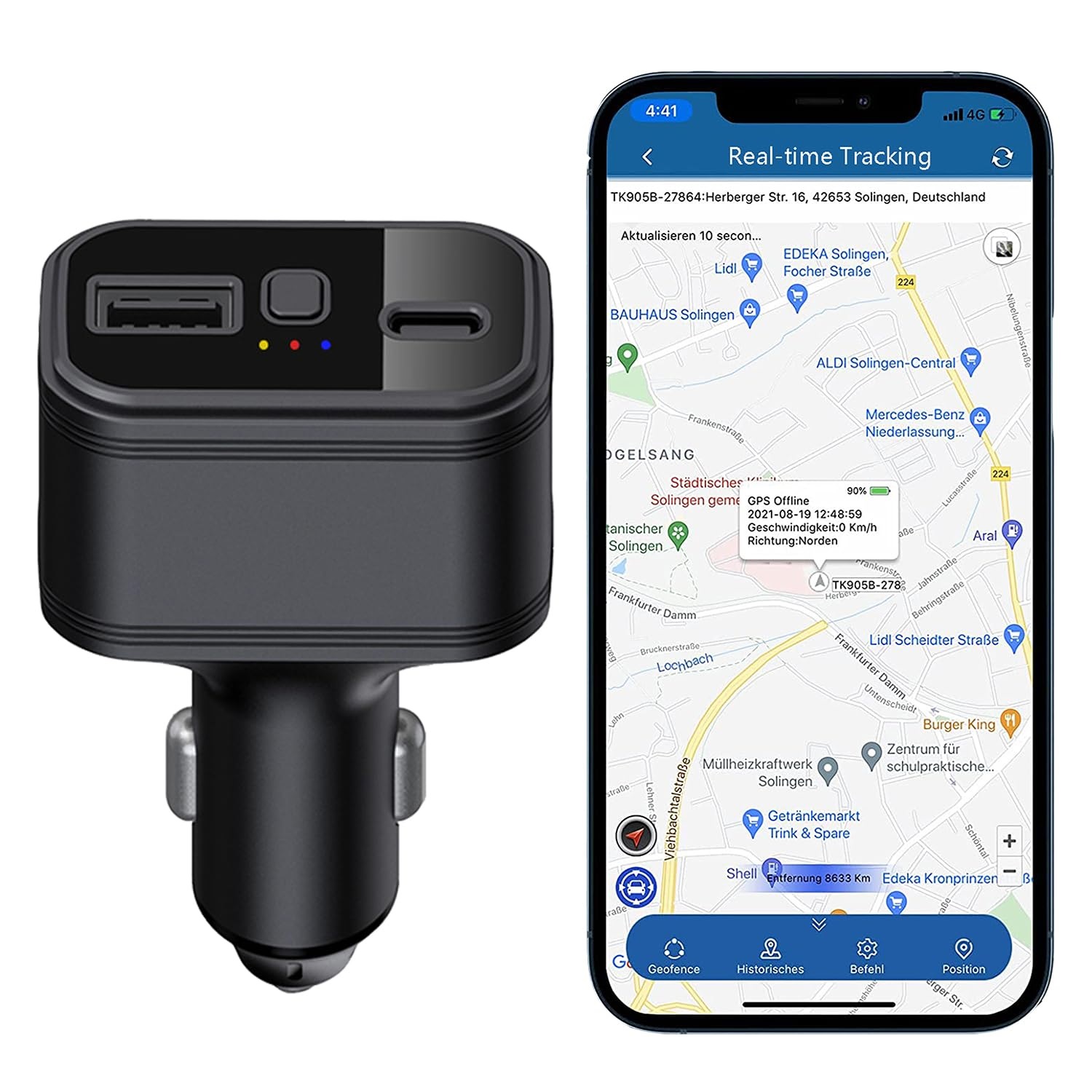 RASTREADOR GPS Y CARGADOR TKSTAR TK818 4G GPS TRACKER 2 EN 1 - 2