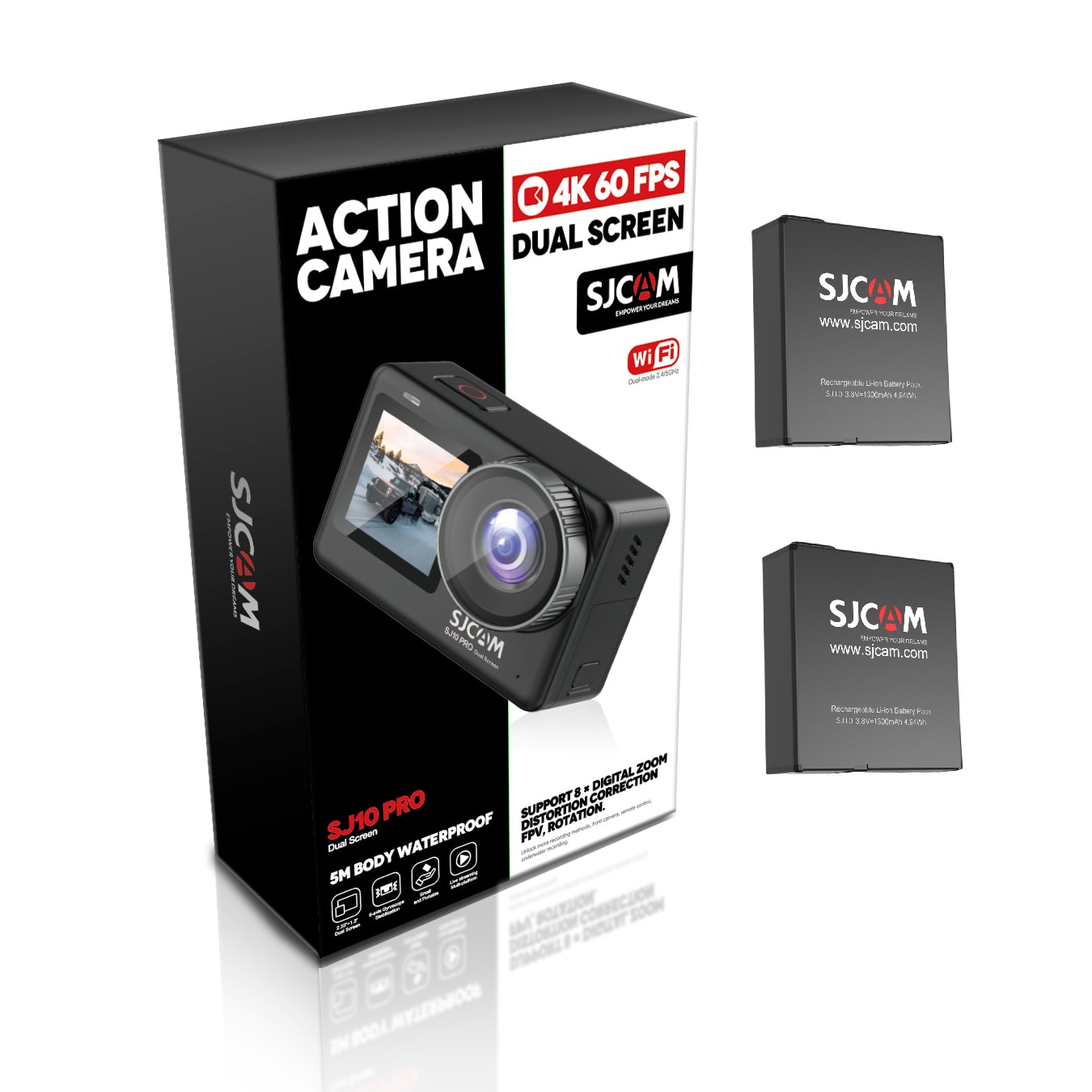 CÁMARA DEPORTIVA SJCAM SJ10 PRO WI-FI 4K 60FPS ESTABILIZADOR GIROSCOPICO 2 BATERÍAS - 2
