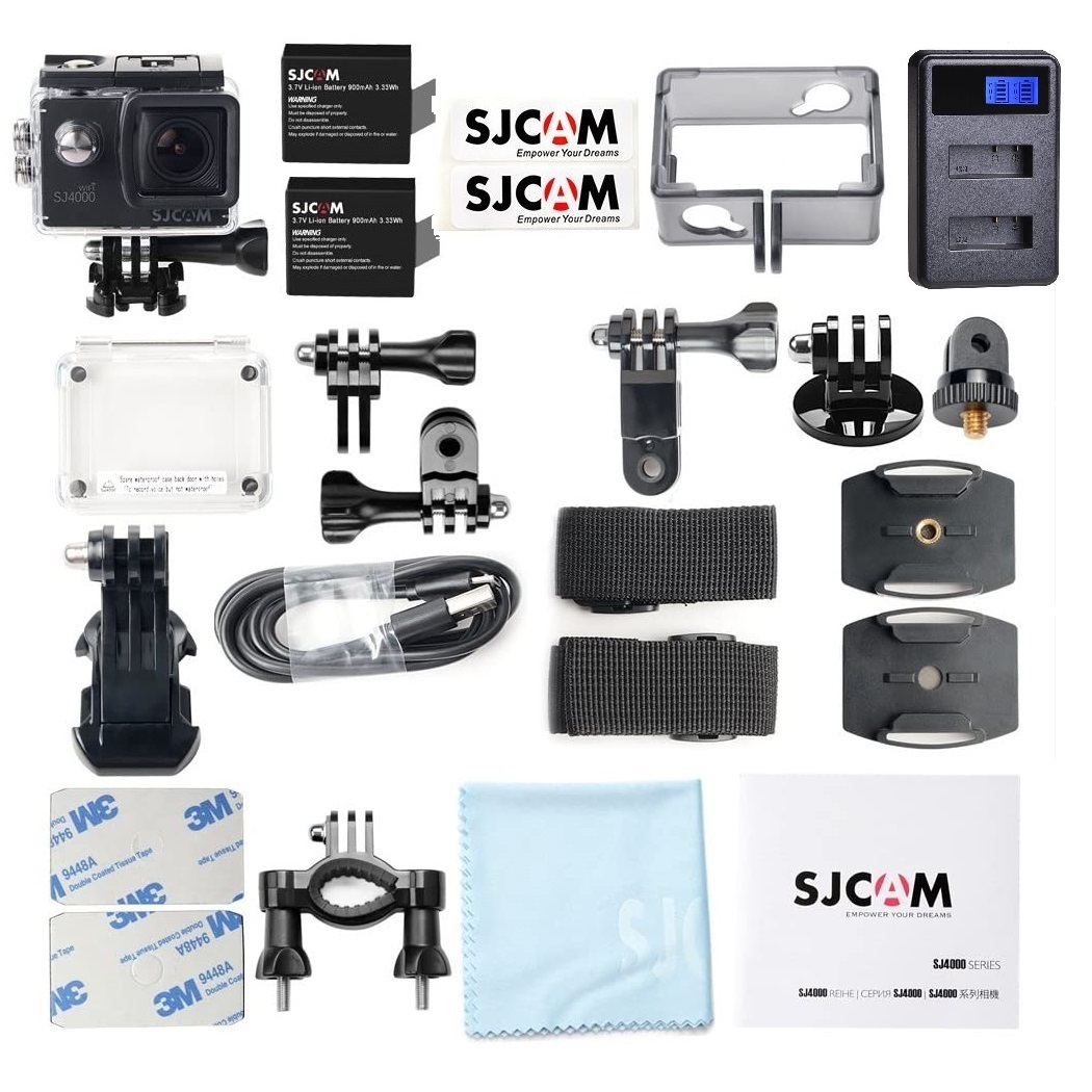 PACK CÁMARA DEPORTIVA 4K SJCAM SJ4000 WIFI 2 BATERÍAS + CARGADOR LED - 5