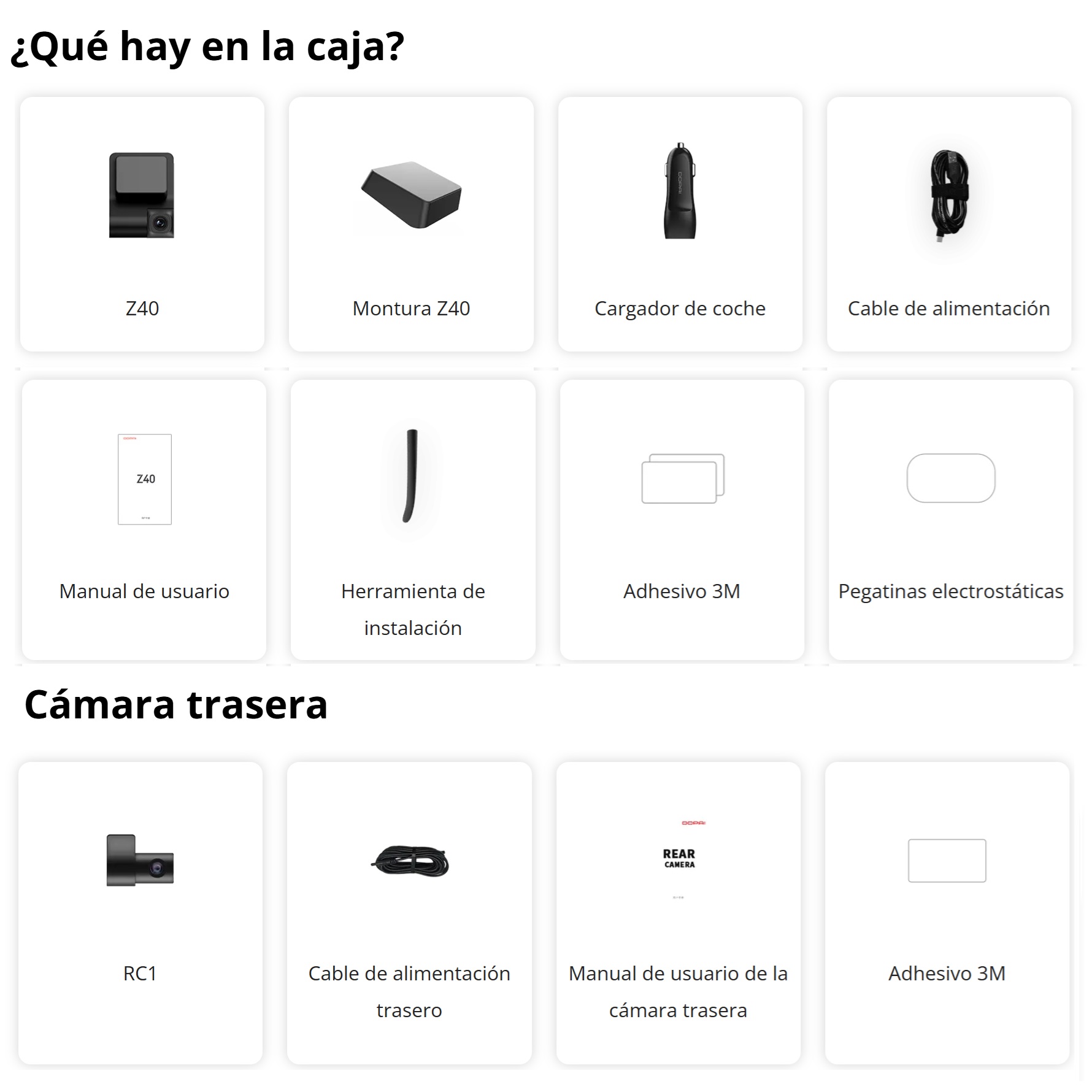 CÁMARA CASTLETEC VEHÍCULO DUAL 2.7K 5MP GPS ADAS DASHCAM DDPAI Z40 DASH CAM - 6