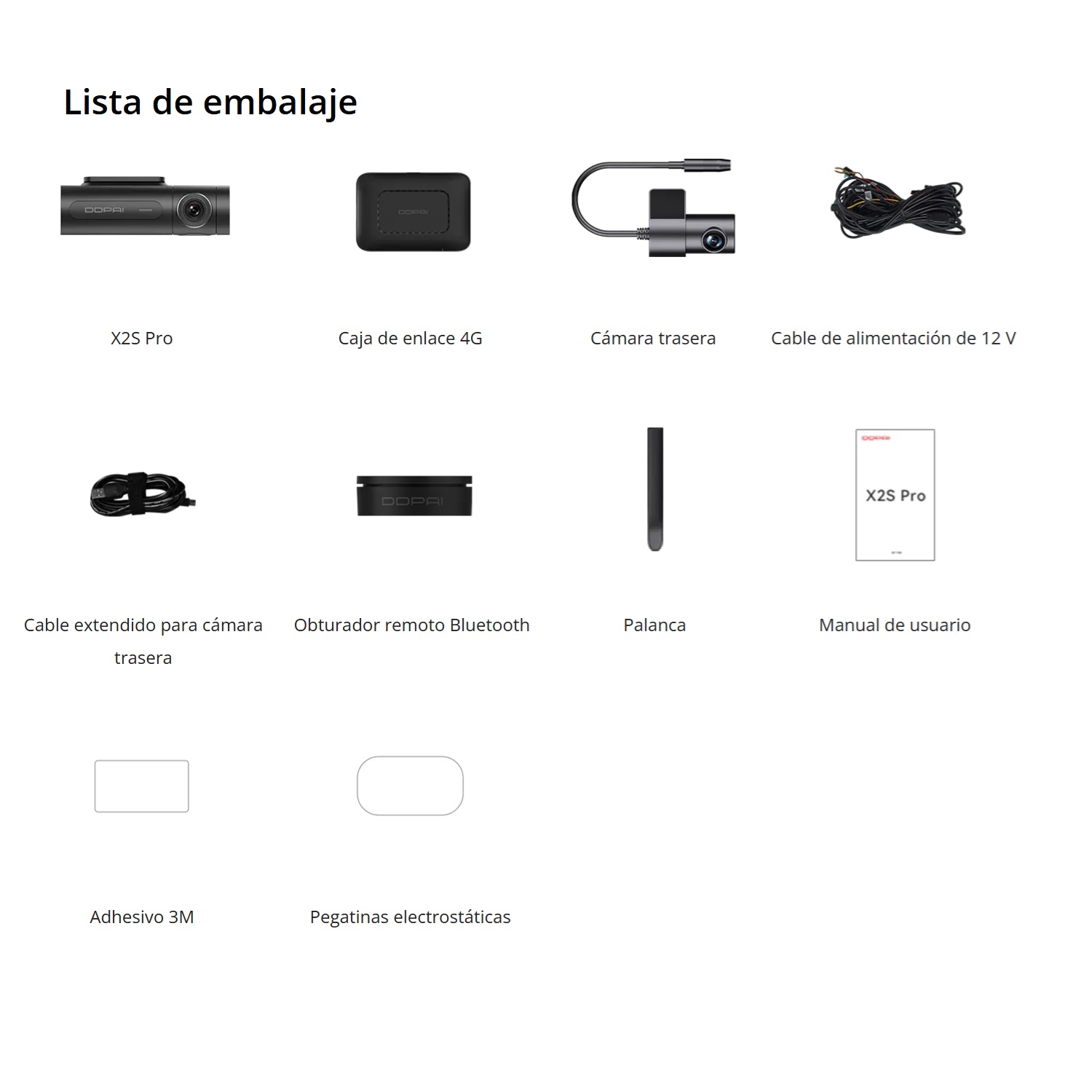 CÁMARA CASTLETEC VEHÍCULO DUAL 4G 2K RASTREO GPS Y CONTROL BLUETOOTH DDPAI X2S PRO - 5