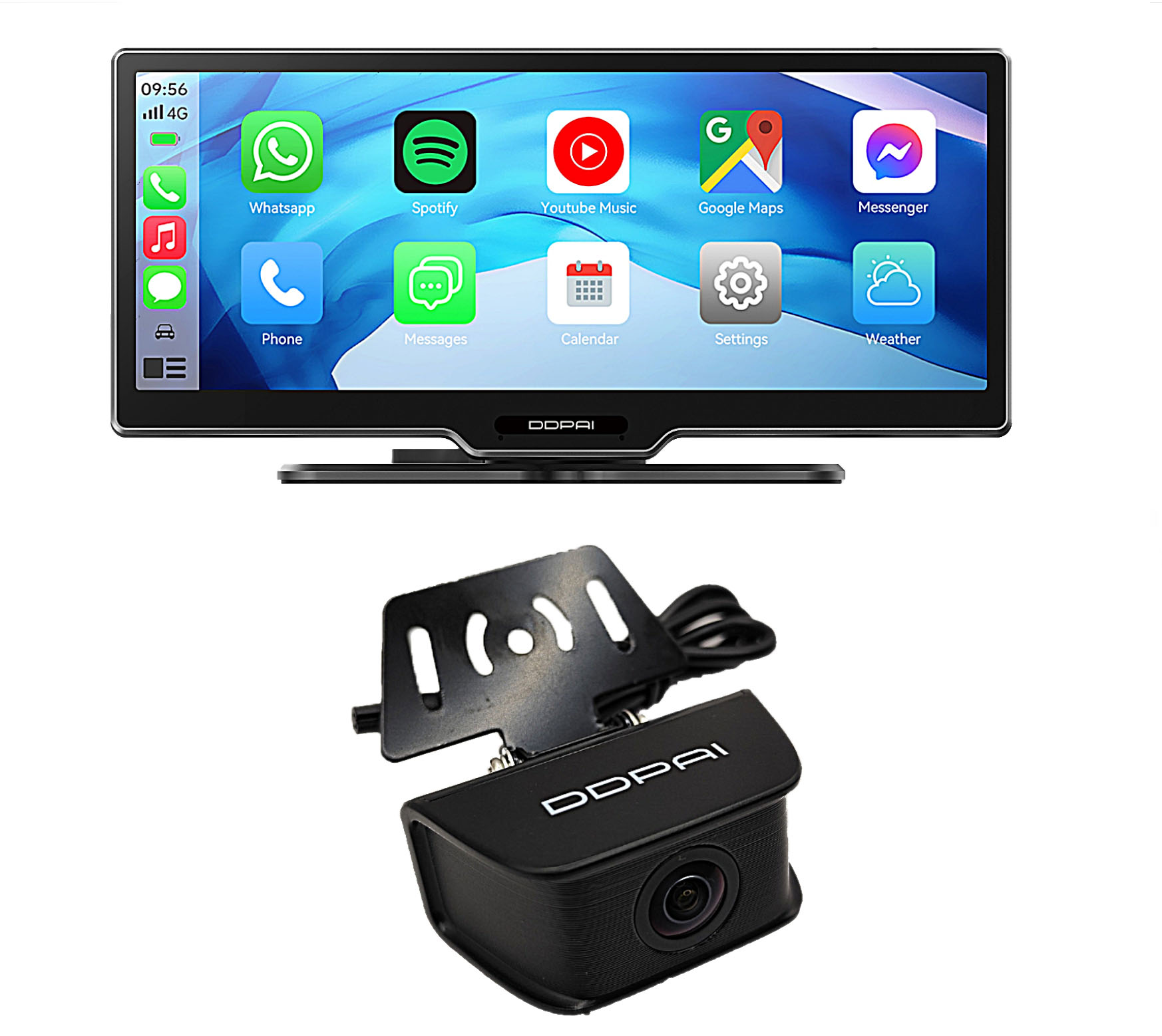 PACK REPRODUCTOR MULTIMEDIA CASTLETEC CÁMARA DELANTERA DDPAI M5S + TRASERA RC03 - 1