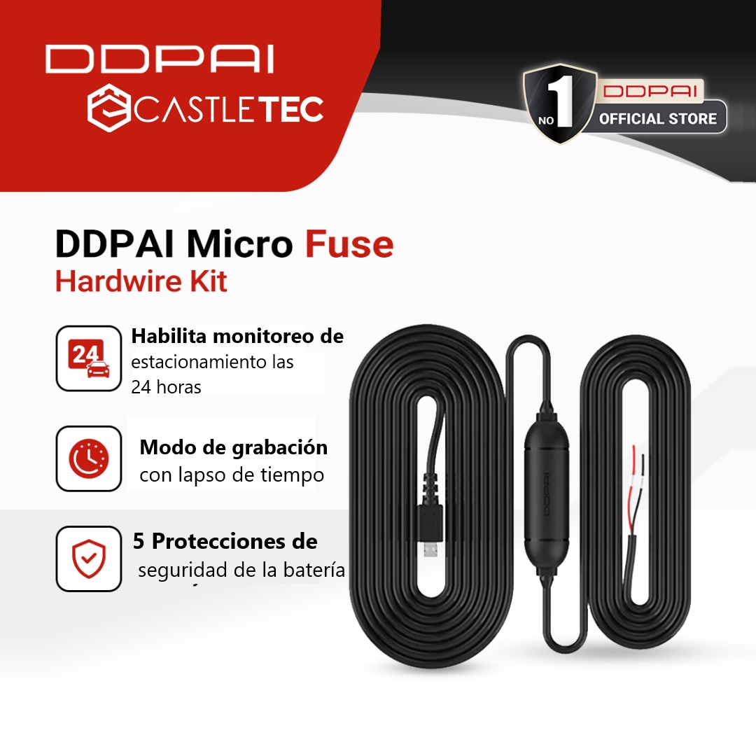 CÁMARA CASTLETEC VEHÍCULO UHD 1296P DDPAI MINI PRO DASH CAM + CABLEADO - 7