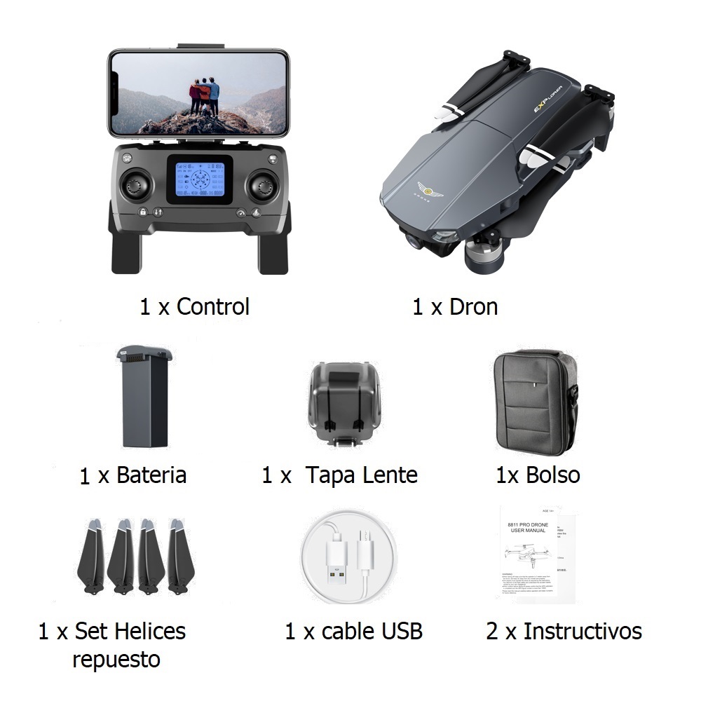 DRONE CASTLETEC 8819 EXPLORER 5G 3000M 6K GPS EIS GIMBAL - 5