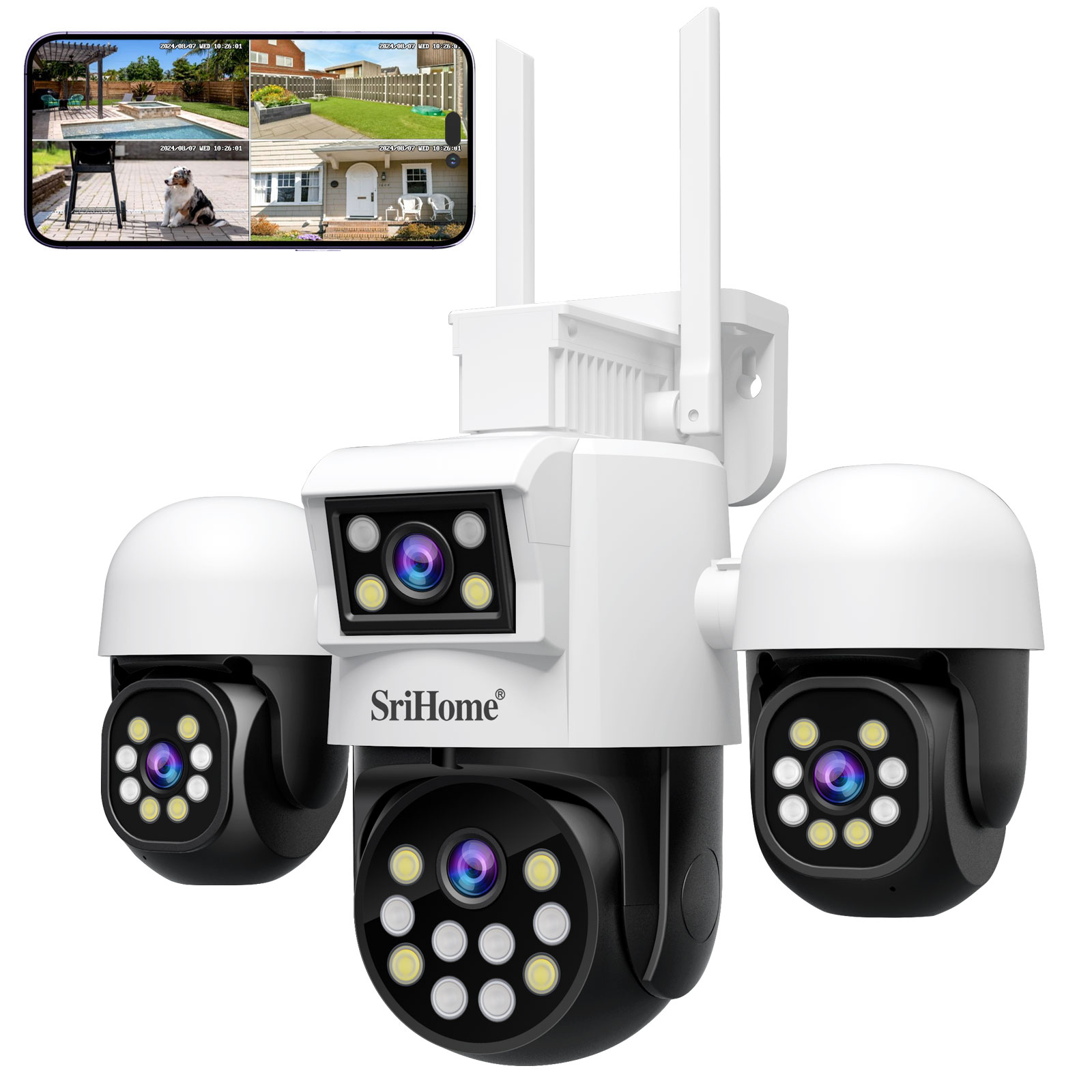 CAMARA IP PTZ 4 EN 1 4X2MP 1080P H.265 WIFI SRIHOME SH069 - 6