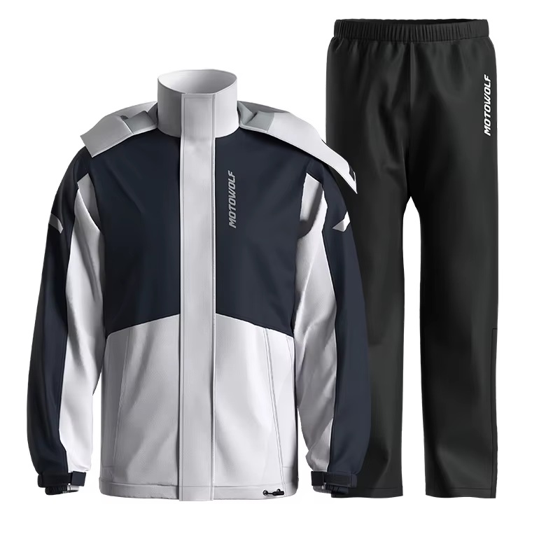 TRAJE IMPERMEABLE MOTO HOMBRE MOTOWOLF 0405 190T REFLECTANTE CIERRE SELLADO CON CAPUCHA - 4