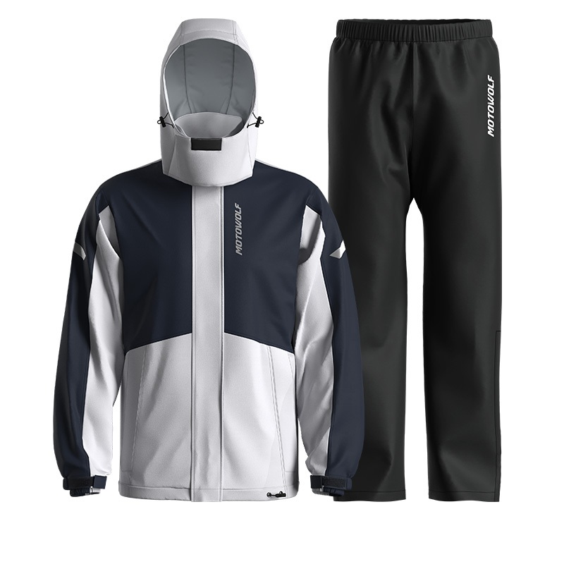 TRAJE IMPERMEABLE MOTO HOMBRE MOTOWOLF 0405 190T REFLECTANTE CIERRE SELLADO CON CAPUCHA - 5