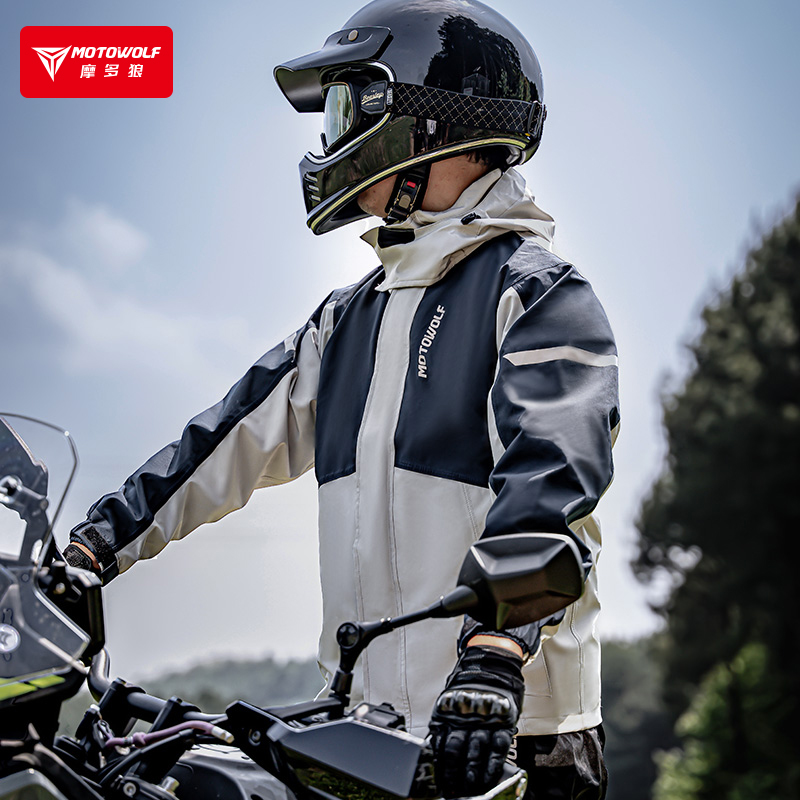 TRAJE IMPERMEABLE MOTO HOMBRE MOTOWOLF 0405 190T REFLECTANTE CIERRE SELLADO CON CAPUCHA - 9