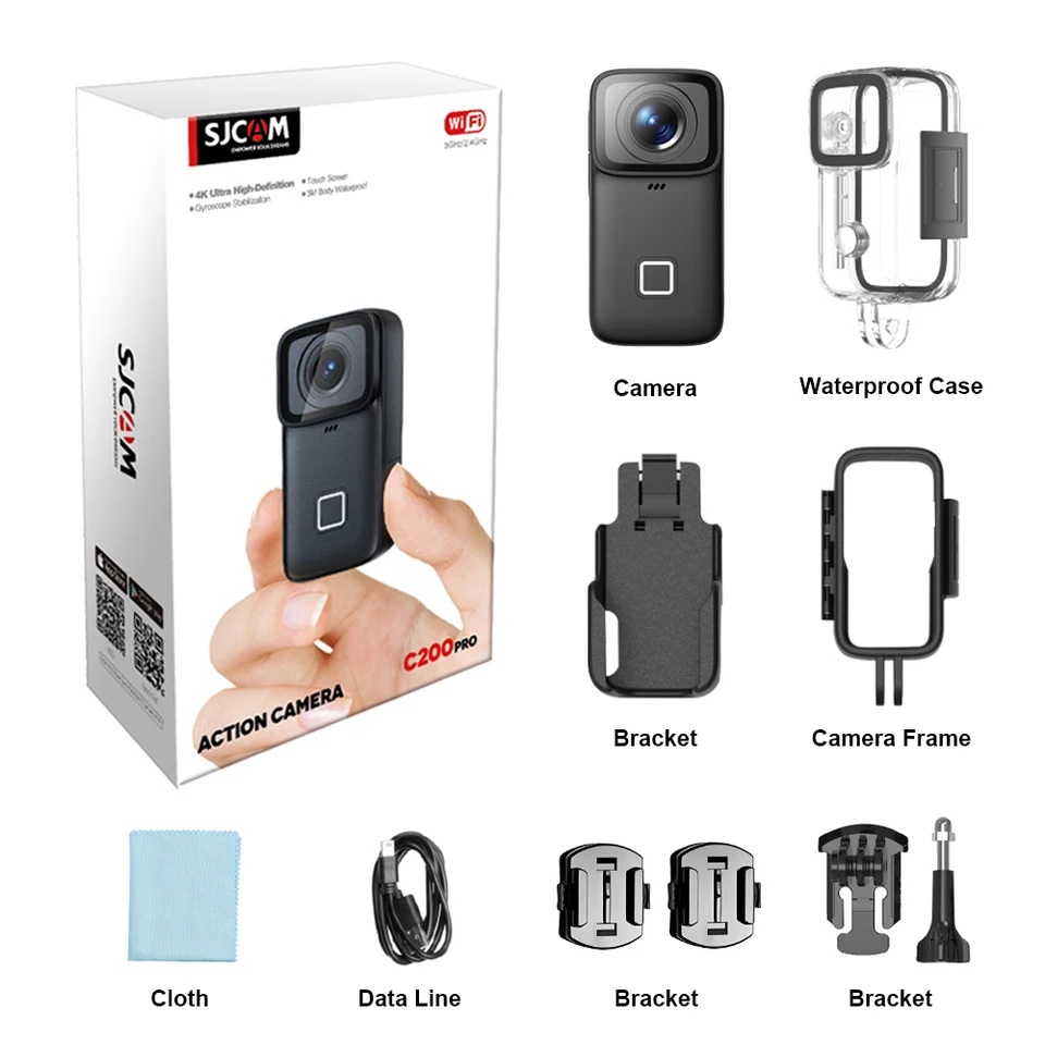 CÁMARA DEPORTIVA PORTABLE SJCAM C200 PRO 20MP 4K GYRO WIFI IP68 30M - 7